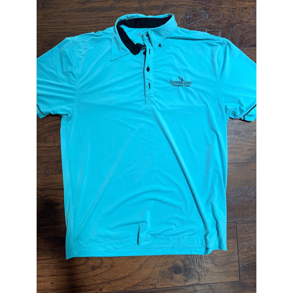 G-Mac by Kartel Mens Turquoise Blue Golf Polo Shirt Feather Sound CC Size Medium